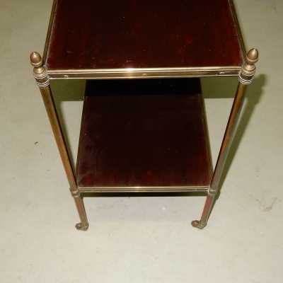 1950/70' Bout de canapé ou Etagère Maison Jansen 2 plateaux en Acajou
