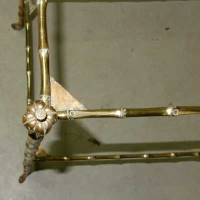 1950/70' Etagère Maison Bagués Modèle Bambou avec Cimes de Palmiers en Haut des Montants 