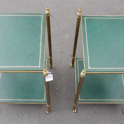 1970/80' Paire de Bouts de Canapés Maison Bagués Laiton et Bronze Flammes Olympiques