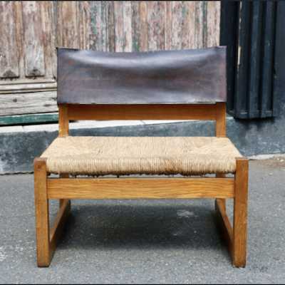 1963 Javier Carvajal Chair with Leather Backrest