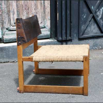 1963 Javier Carvajal Chair with Leather Backrest