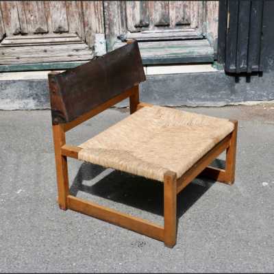 1963 Javier Carvajal Chair with Leather Backrest