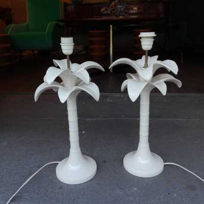 lampes en céramique palmiers 