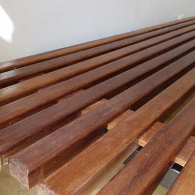 Bench 13 mahogany slats by Charlotte Perriand for Cansado city in Mauritania. Edition Steph Simon. 1958.