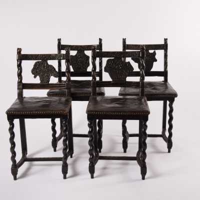 Suite of 4 chairs, East of France, nineteenth