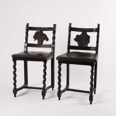 Suite of 4 chairs, East of France, nineteenth