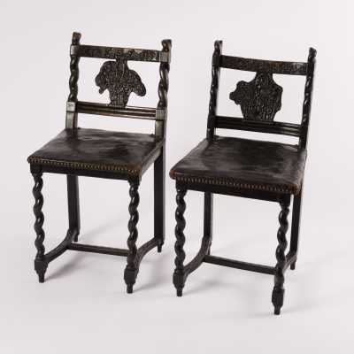 Suite of 4 chairs, East of France, nineteenth