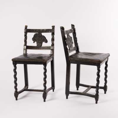 Suite of 4 chairs, East of France, nineteenth
