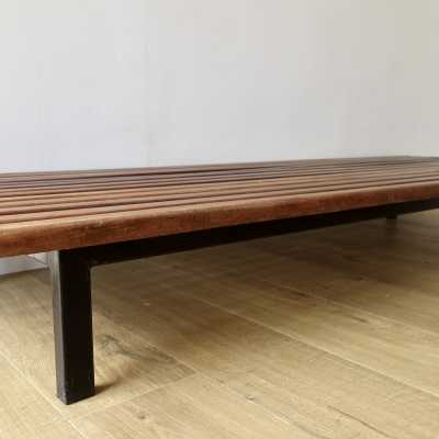 Bench 13 mahogany slats by Charlotte Perriand for Cansado city in Mauritania. Edition Steph Simon. 1958.