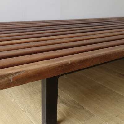 Bench 13 mahogany slats by Charlotte Perriand for Cansado city in Mauritania. Edition Steph Simon. 1958.