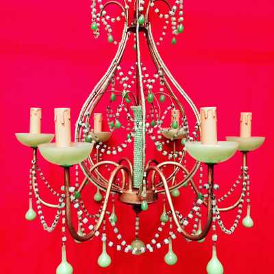 green opaline chandelier green chandelier light lamp