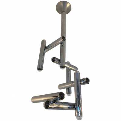 sciolari lustre stilux italie 1970 metal chrome