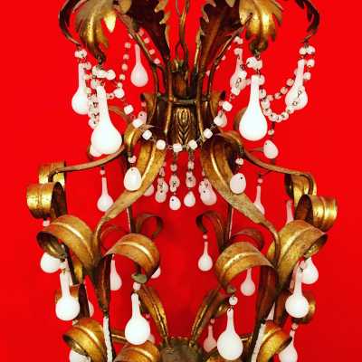light white opaline chandelier