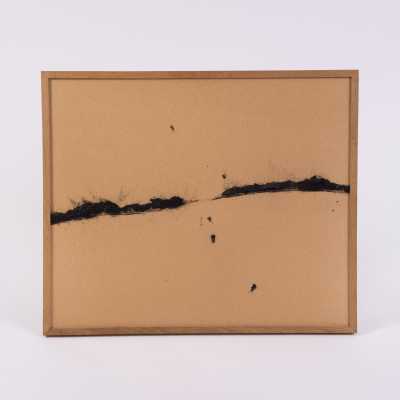 Coal on paper, framed, A. Alonso, late 70s