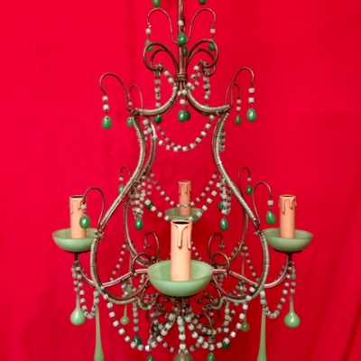 green opaline chandelier green chandelier light lamp