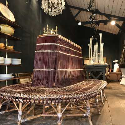 Rattan and bamboo armchair, early twentieth