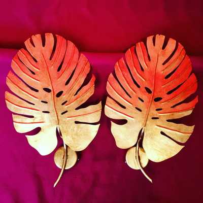 gold iron applique gold light pair palm pair
