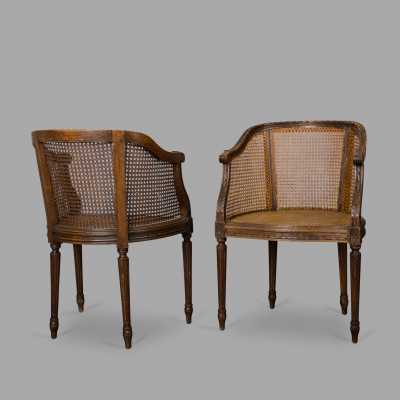 Pair of cabriolets armchairs cannes Louis XVI style