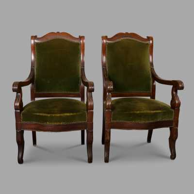 Pair of Louis Philippe armchairs, c. 1830