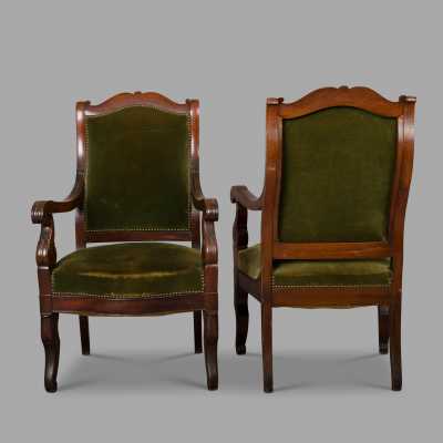 Pair of Louis Philippe armchairs, c. 1830