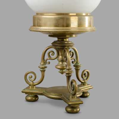 Large tripod oil lamp late nineteenth