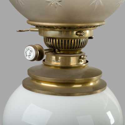 Large tripod oil lamp late nineteenth