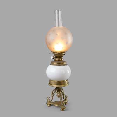 Large tripod oil lamp late nineteenth