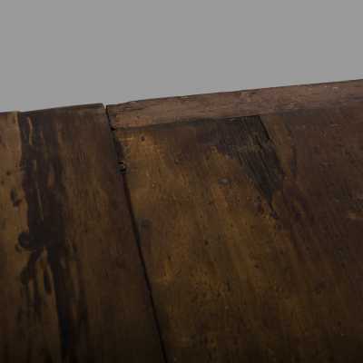 Extendable blackened wood table