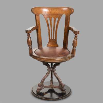 Three 19th century steamer armchairs
