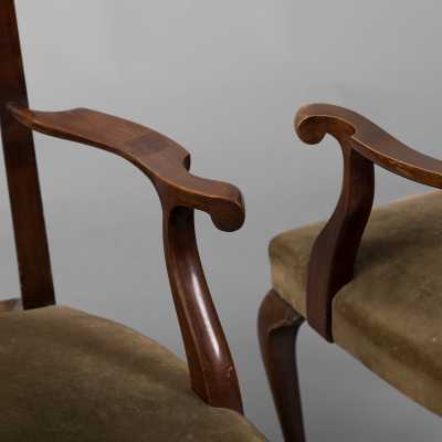 Pair of Chippendale Mahogany armchairs, c. 1860