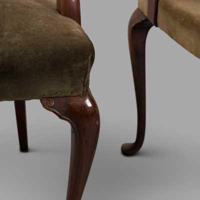 Pair of Chippendale Mahogany armchairs, c. 1860