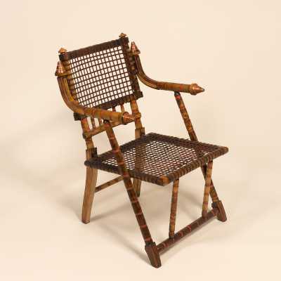 Armchair, George Jakob Hunzinger (1835 -1898), maple and steel mesh, USA, nineteenth