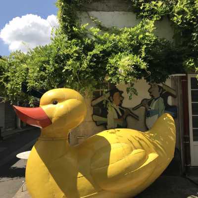"Duck" metal sculpture, John Totoff, 2003, (L340 / H200 / L220)