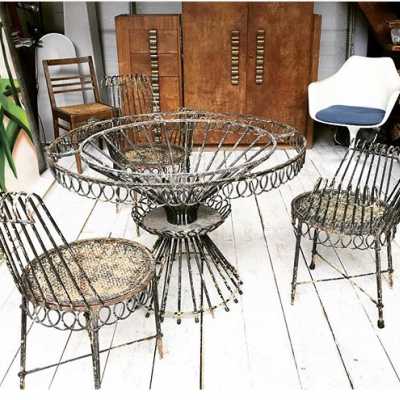 Garden furniture, "cap d'ail", Mathieu Mategot, c.1950