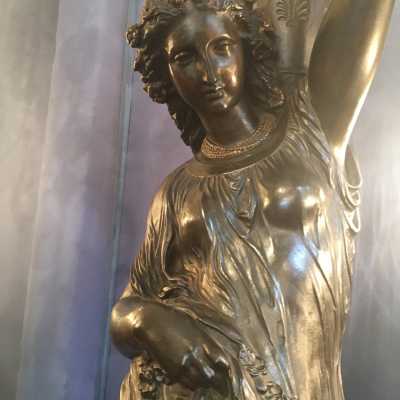 Barbezat Cast Iron Flame Statue 1990