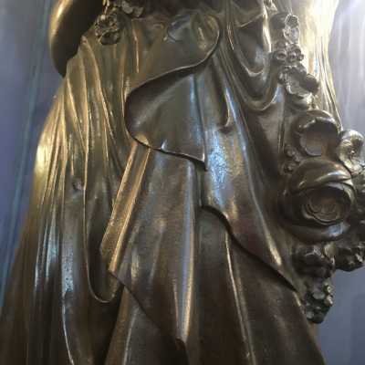 Barbezat Cast Iron Flame Statue 1990