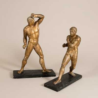 Sculpture, two wrestlers in the antique, c.1940-1950
