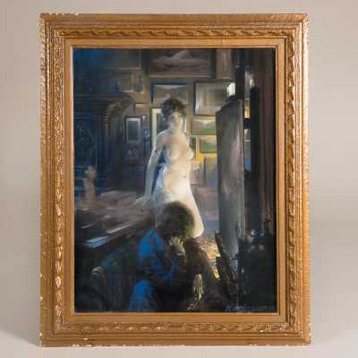 "The painter and his model", AC Cazanave, c.1925