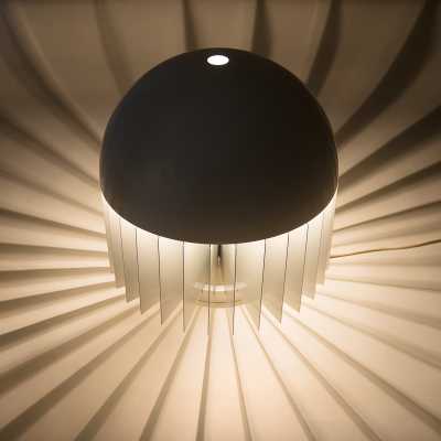MT lamp, white lacquered metal, Giancarlo Mattioli, ed. Sirrah, 1969, 47x45cm