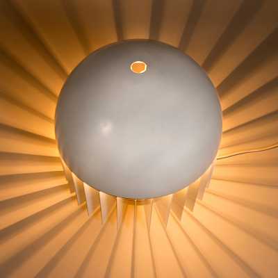 MT lamp, white lacquered metal, Giancarlo Mattioli, ed. Sirrah, 1969, 47x45cm