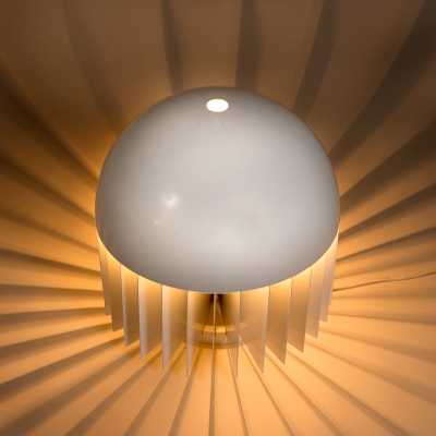 MT lamp, white lacquered metal, Giancarlo Mattioli, ed. Sirrah, 1969, 47x45cm