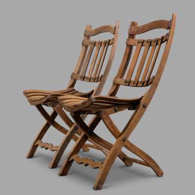 wooden folding chairs, circa 1900 Wooden Folding Chairs