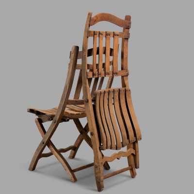 wooden folding chairs, circa 1900 Wooden Folding Chairs
