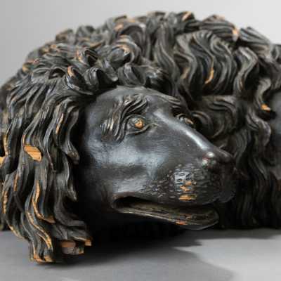 Time Keeper Carved Wood Dog Early Nineteenth Carved Wood Dog