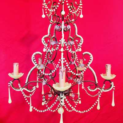 green opaline chandelier green candlestick light yellow lamp