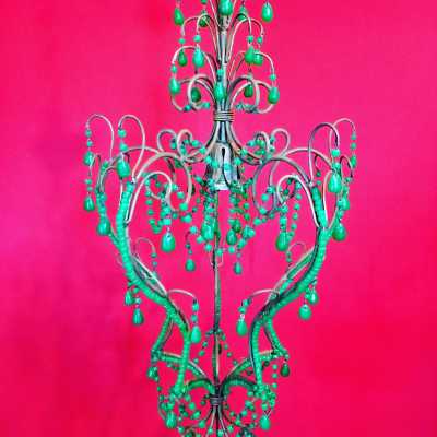 green opaline chandelier green chandelier light lamp
