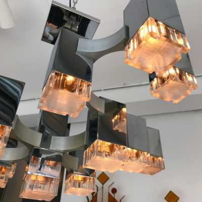 cubic sciolari chandelier 1970