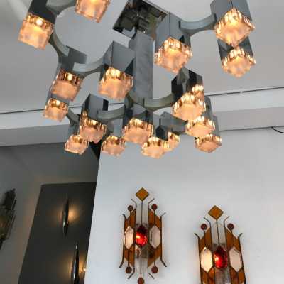 cubic sciolari chandelier 1970
