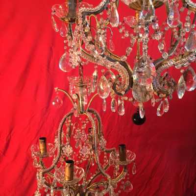 crystal chandelier pair