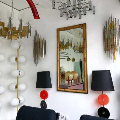 Mirror brass bamboo 1970
